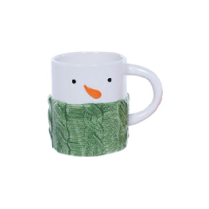 Snowman Coffee Mug-Green Sweater