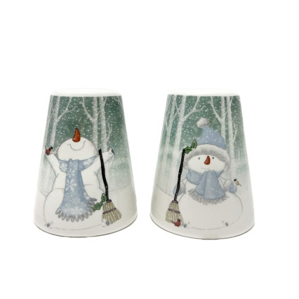 Ceramic Blue Snowman Salt & Pepper Shaker Set