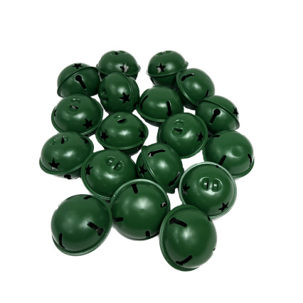 2" Metal Bell Ornament - Set of 18 - Green