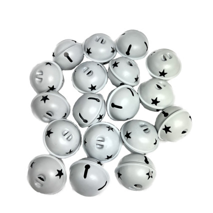 2" Metal Bell Ornament - Set of 18 - White