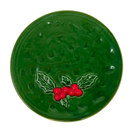 7.5" Ceramic Holly Berry Plate
