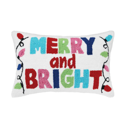 Merry & Bright Hooked Throw Pillow