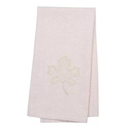 Neutral Maple Leaves Kitchen Towel