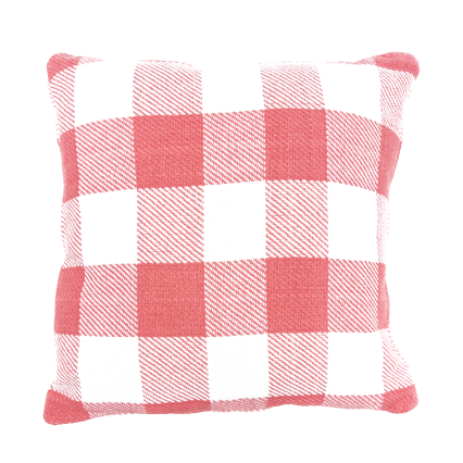20" Red White Large Check Indoor Pillow
