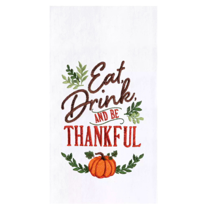 Eat, Drink, Thankful Pumpkin Towel