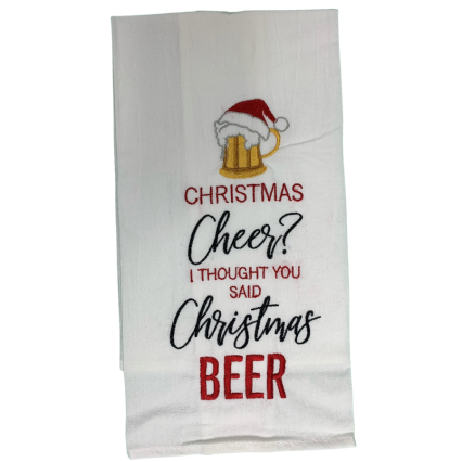 Christmas Beer Dish Towel