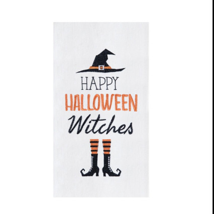 Flour Sack Towel- Happy Halloween Witches
