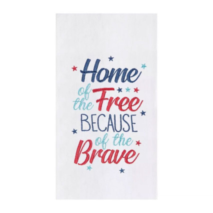 Home of The Free Flour Sack Kitchen Towel