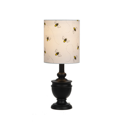 Black Accent Lamp with Bee Shade