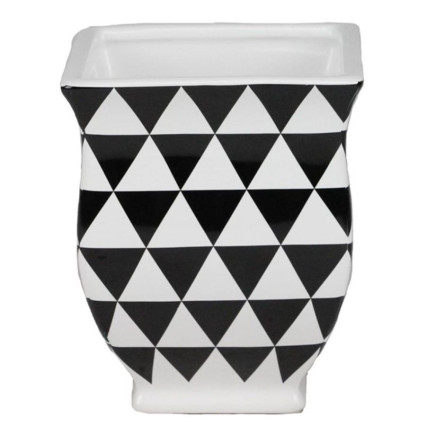 Black and White Vase/Planter 6"H