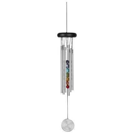 17" Chakra Seven Stones Windchime - Silver