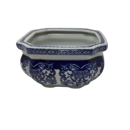 Blue and White Chinoiserie Square Planter