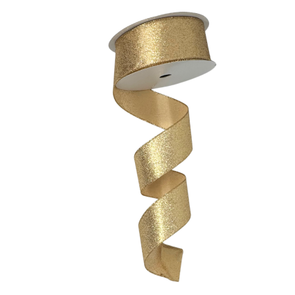 2.5" x100ft Gold Glitter Ribbon