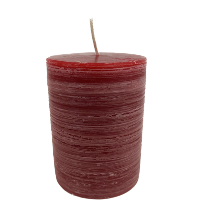 Brush Pillar Candle - Red - 3" x 4"