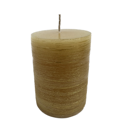 Brush Pillar Candle - Golden Yellow - 3" x 4"