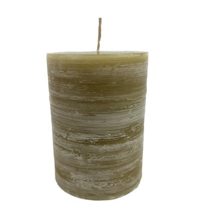 Brush Pillar Candle - Khaki - 3" x 4"