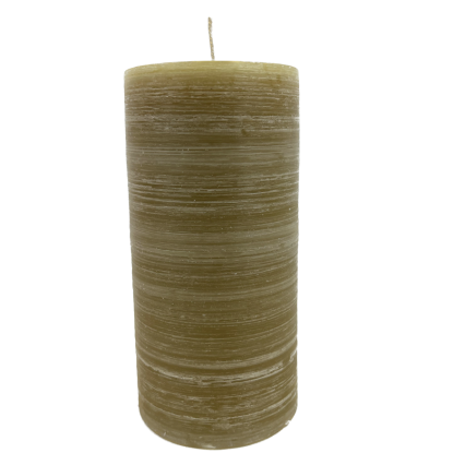 Brush Pillar Candle - Khaki - 3" x 6"