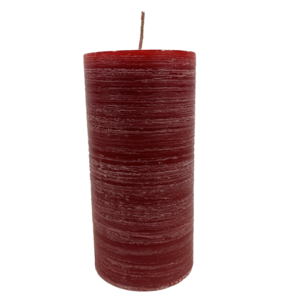 Brush Pillar Candle - Red - 3" x 6"