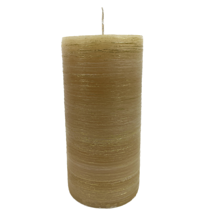 Brush Pillar Candle - Golden Yellow - 3" x 6"