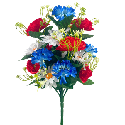 15" Patriotic Floral Bush