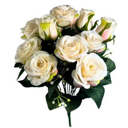 16" Rose Bush- Cream