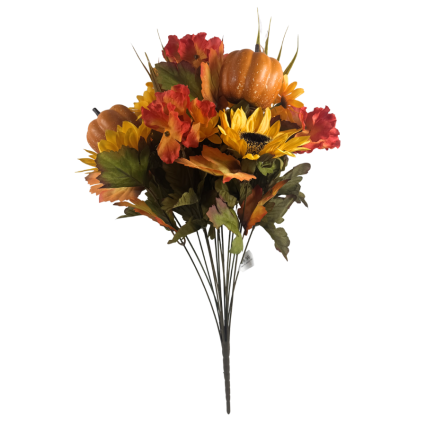 23" Pumpkins & Sunflower Bush