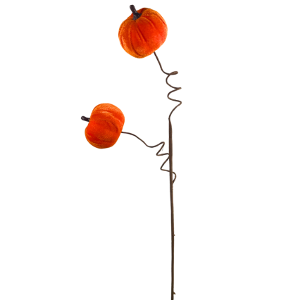22" Double Velvet Pumpkin Pick