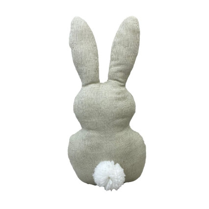 12" Natural Bunny W/ Pompom Tail