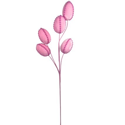 24" Pear Velvet Egg Spray - Pink