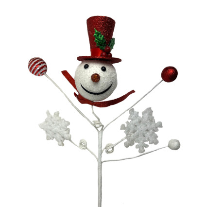 23" Snowman Snowflake Spray- Red