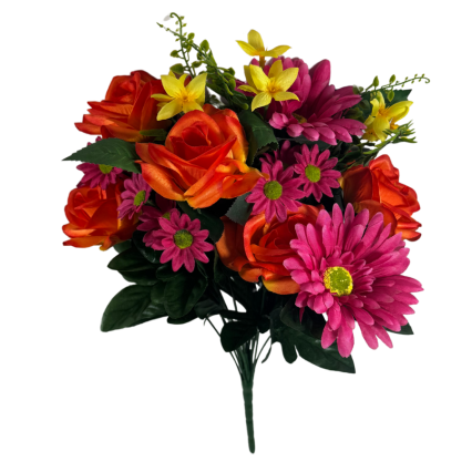 19" Pink & Orange Mixed Summer Bouquet