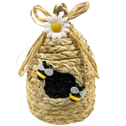 8" Woven Bee Hive Decor