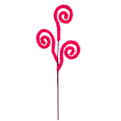 27" Neon Puff Spiral Spray- Pink