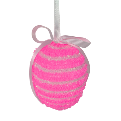 6" Pink Tensile Egg Ornament