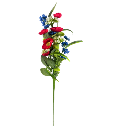 27" Patriotic Poppy Spray