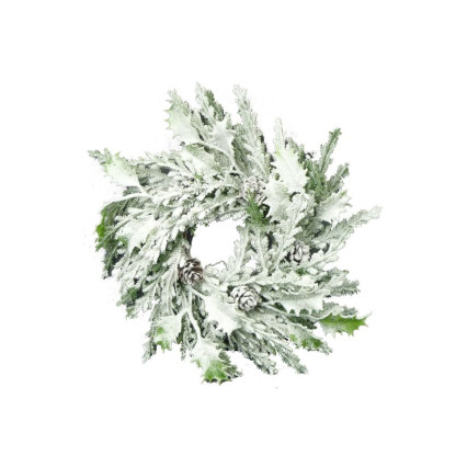 12" Snow Cedar Pinecone Wreath
