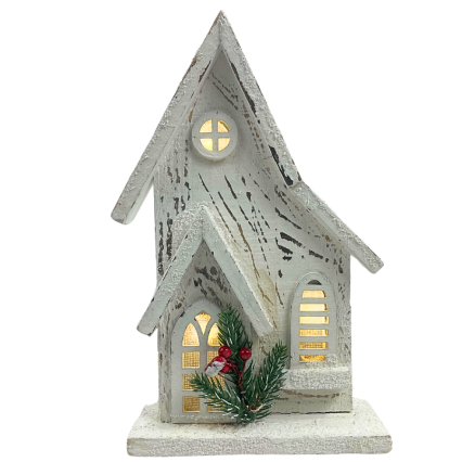 11" White Light-up Cabin