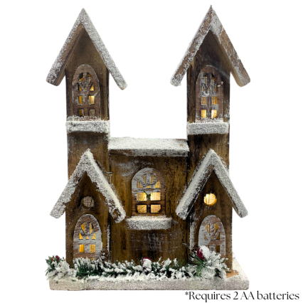 12" Brown Light-Up Townhouse