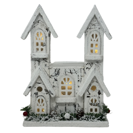 12" White Light-Up Townhouse