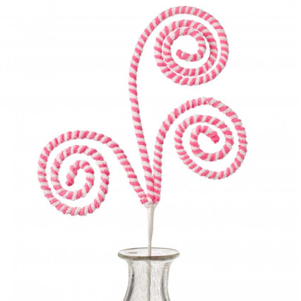 31" Chenille Peppermint Spiral Pick-Pink/White