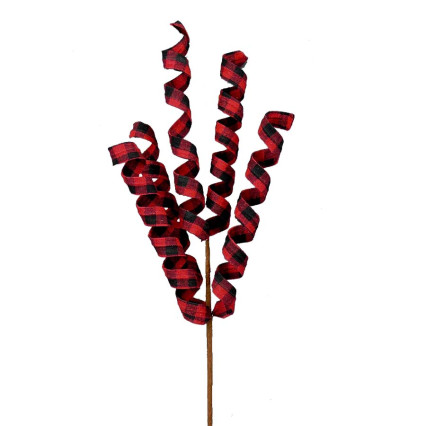 30" Buffalo Curly Spray - Red & Black