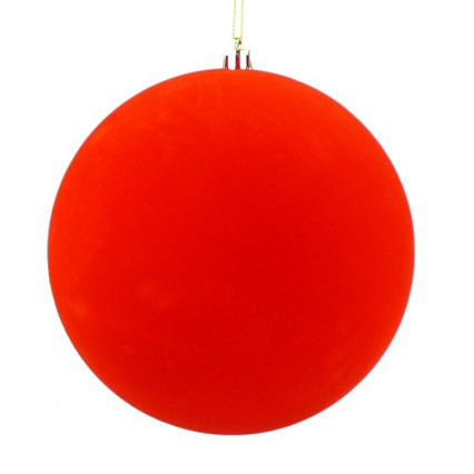 6" Velvet Christmas Ball Ornament-Red