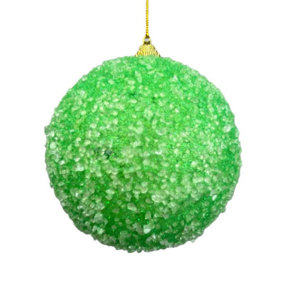 5"D Iced Ball Ornament - Light Green