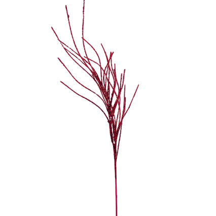 30" Red Glitter Twig Spray