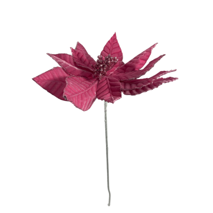 23" Pink Velvet Poinsettia