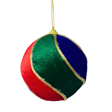6" Red, Blue & Green Swirl Ornament