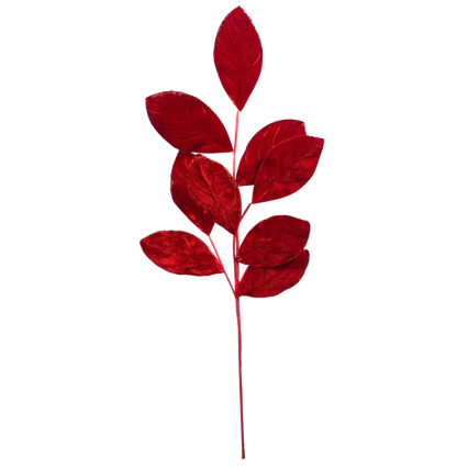 30" Velvet Leaf Spray - Red