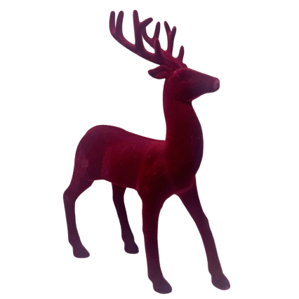 12.5" Burgundy Velvet Reindeer