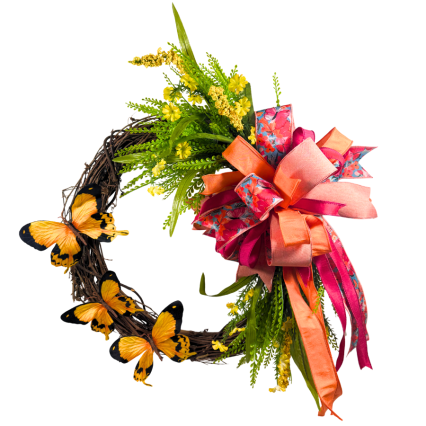 24" Spring Butterfly Wreath