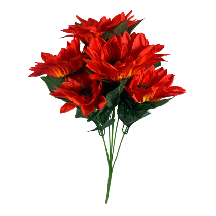 21" Red Sun Flower Bush